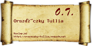 Orszáczky Tullia névjegykártya